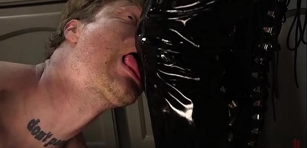  Married man gets pegging from domme